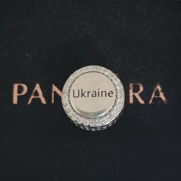 Pandora Ukraine Flag Bead Charm Bracelet Pendant S925 Silver with box - Picture 2 of 8